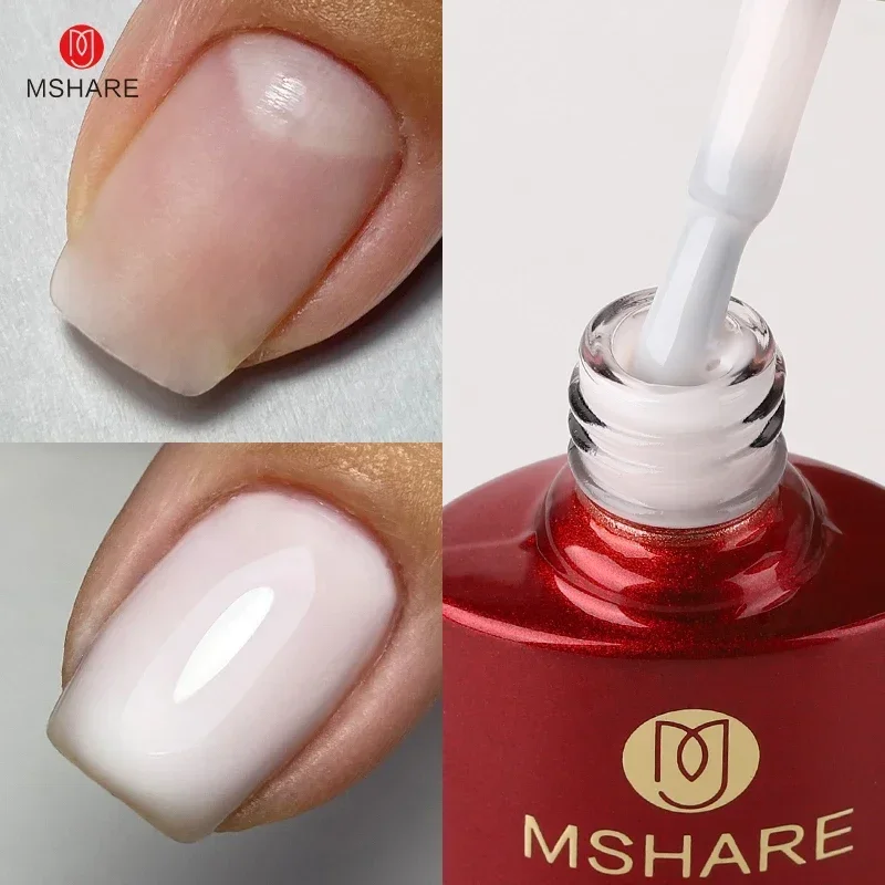 MSHARE Milchrosa Gummibasisgel Camouflage Color Coat Soak Off Nails Gels Lack Lack 10 ml UV-LED-Gel-Nagellack TPO-freies Gel
