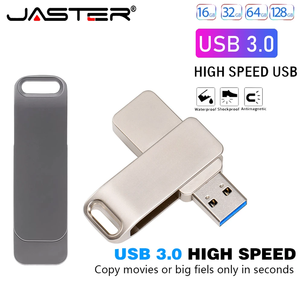 

Metal USB 3.0 Flash Drive 128GB High Speed Pen Drive 64GB 32GB Rotatable Memory Stick Mini USB Stick Creative Gift 16GB U Disk