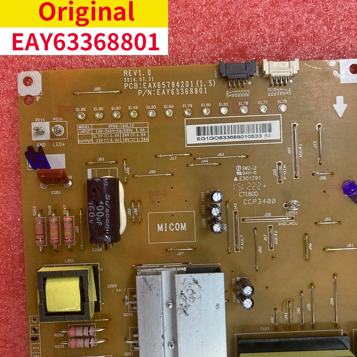 EAX65784201(1.5) EAY63368801 Power Supply Board For TV 60UB8800-CE