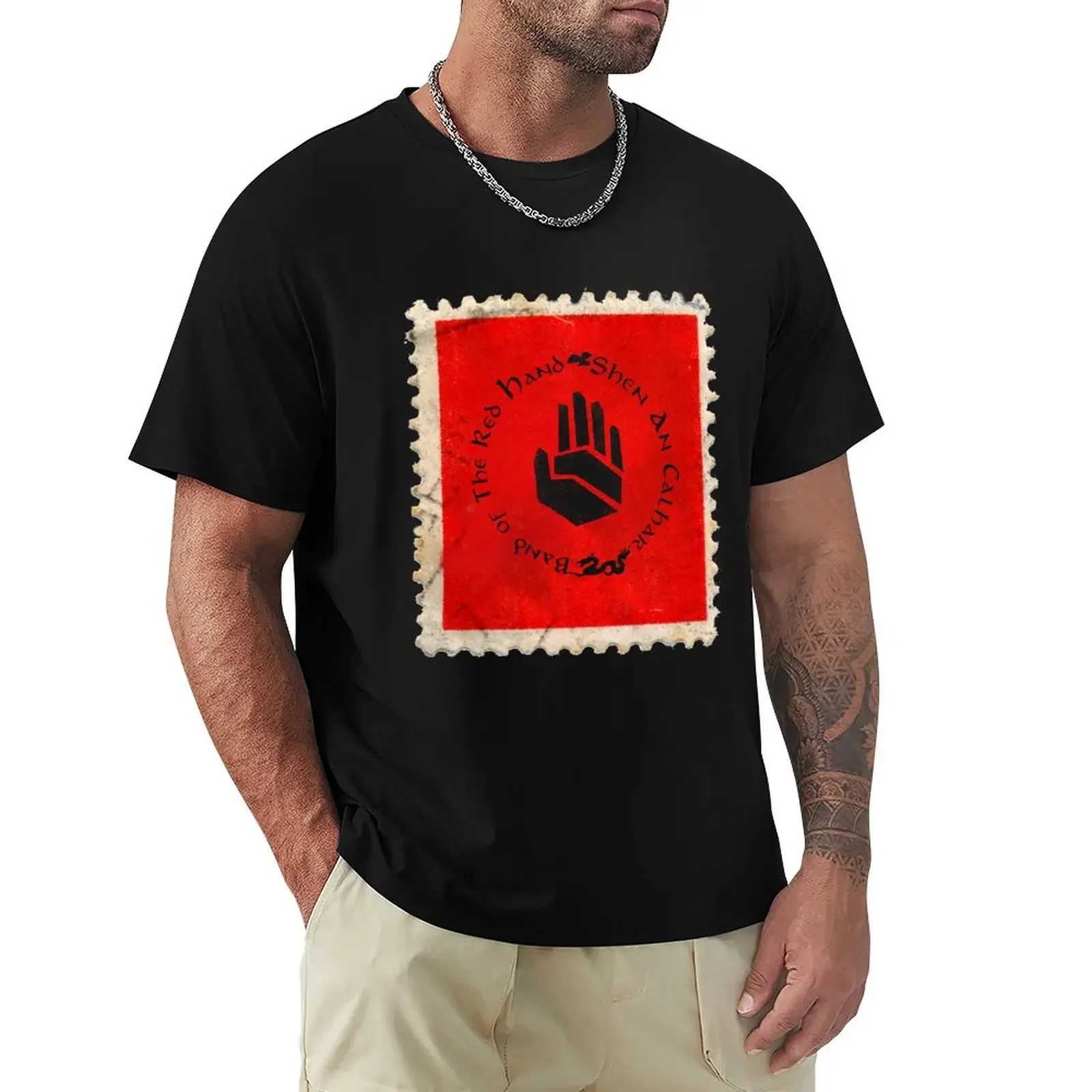 

Band of The Red Hand postmark - Wheel of Time T-Shirt street wear anime stuff compression shirt men