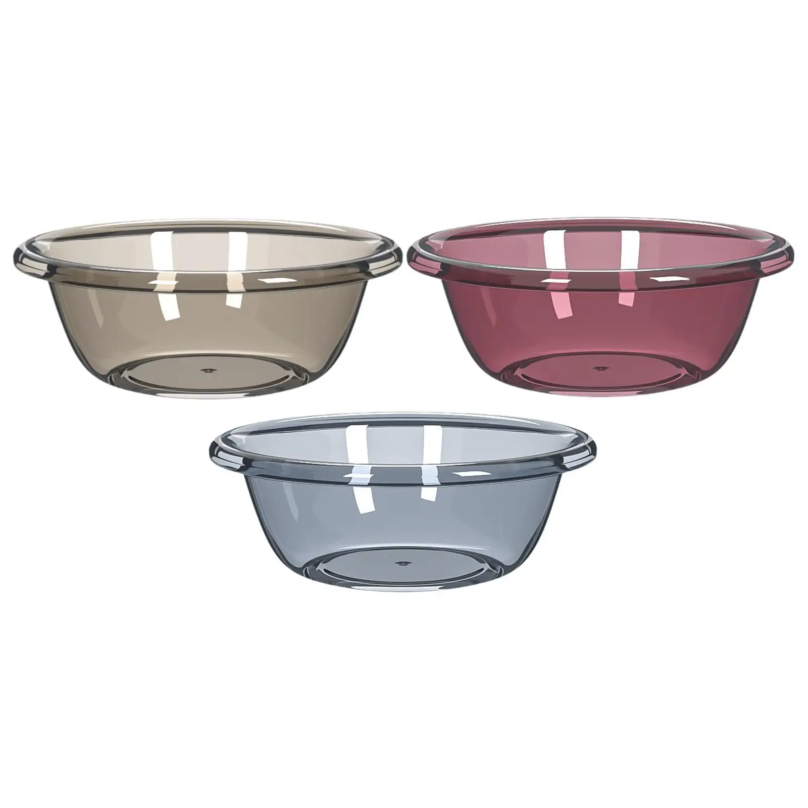 Transparent Round Wash Basin Dish Tub Lightweight Portable for Outdoor Camping RV Hiking Washing Dishes Vegetables