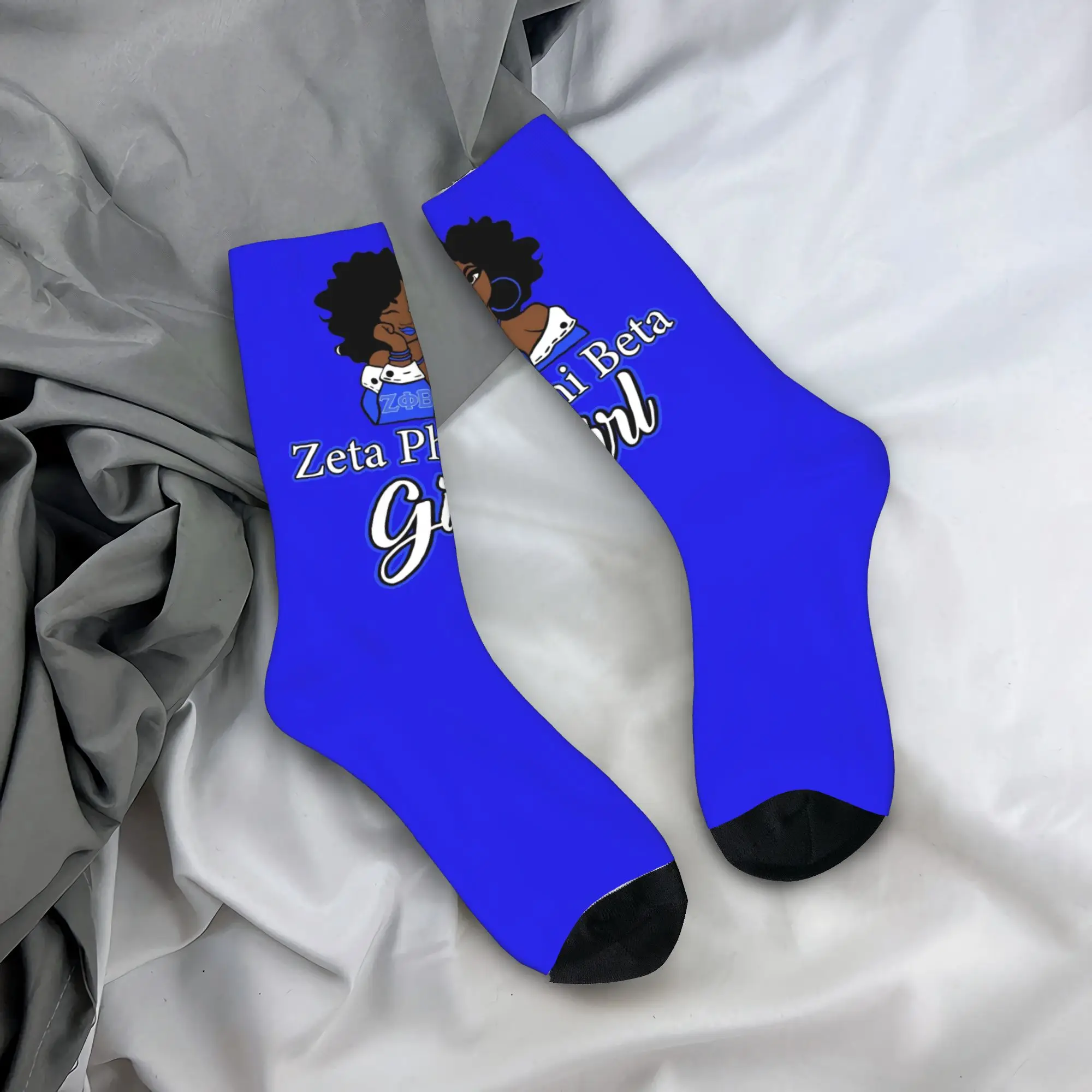 

Custom Novelty Men's Zeta Girl Dress Socks Unisex Warm Comfortable 3D Print Zeta Phi Beta Sorority Crew Socks