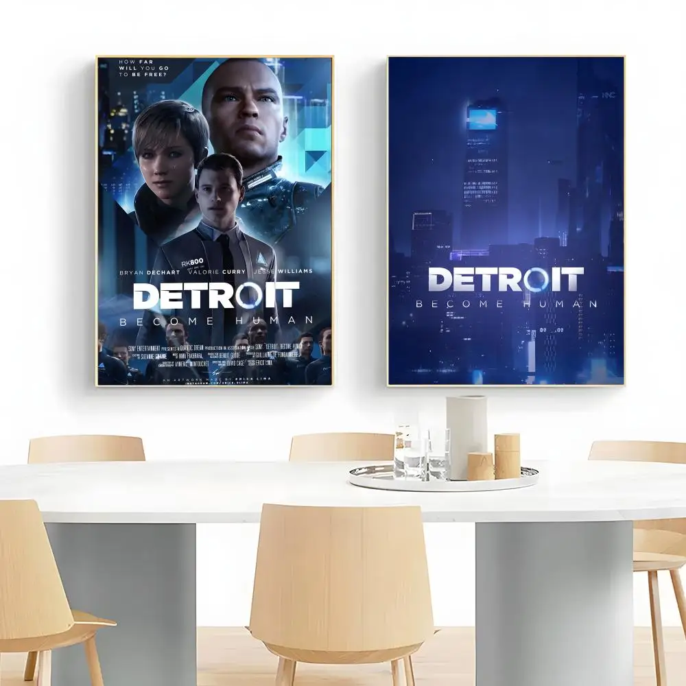 narrative game decor D-Detroit Become Human Poster Wall Art Print Decorative Mural Home Decor Gift Unframed