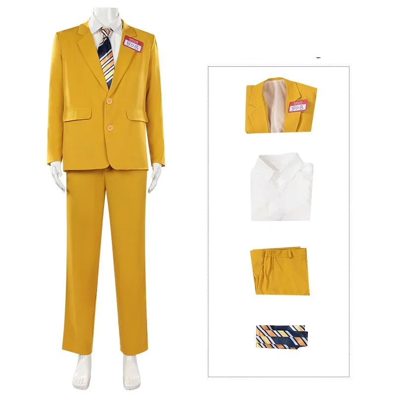 

Movie BOB Cosplay Costume BOB Uniform Suit Yellow Suit Jacket Top Pants Costume Halloween Carnival Set 2025