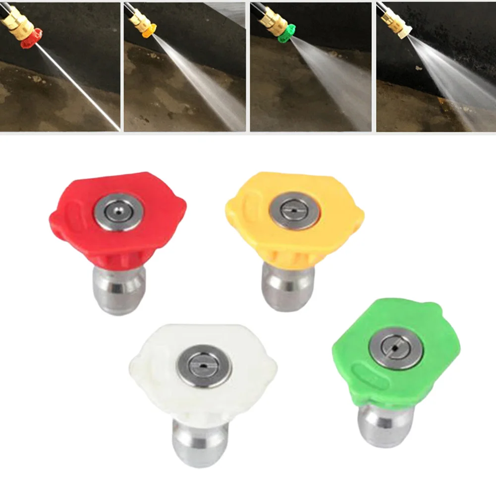4-Piece Pressure Washer Nozzle Kit With 0 Degree 15 Degree 25 Degree 40 Degree Tips For Residential And Commercial Use