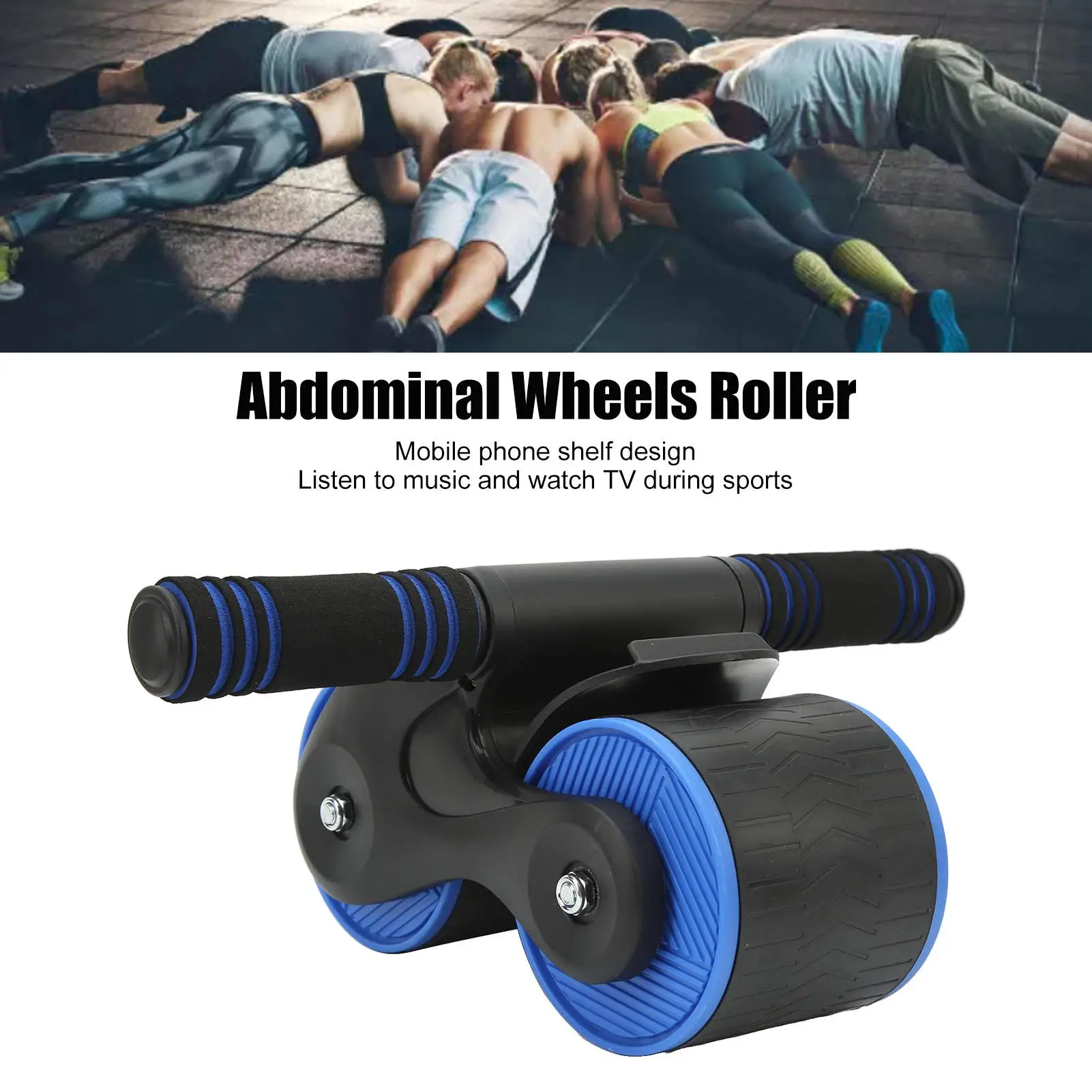 Round Abdominal Wheels Roller Home Gym Fitness Equipment Double Wheel Abdominal Exerciser