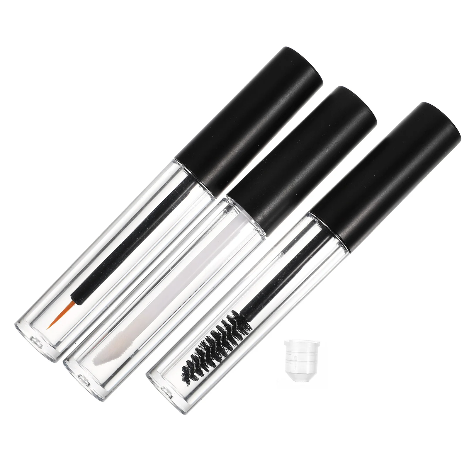 6 ชิ้น ขวดเครื่องสำอางแบบฝาปิดสีดำด้าน คุณภาพพรีเมียม หลอดมาสคาร่าเปล่า พกพาสะดวก สำหรับน้ำยาบำรุงขนตา ป้องกันฝุ่น ขนาดกะทัดรัด น้ำหนักเบา