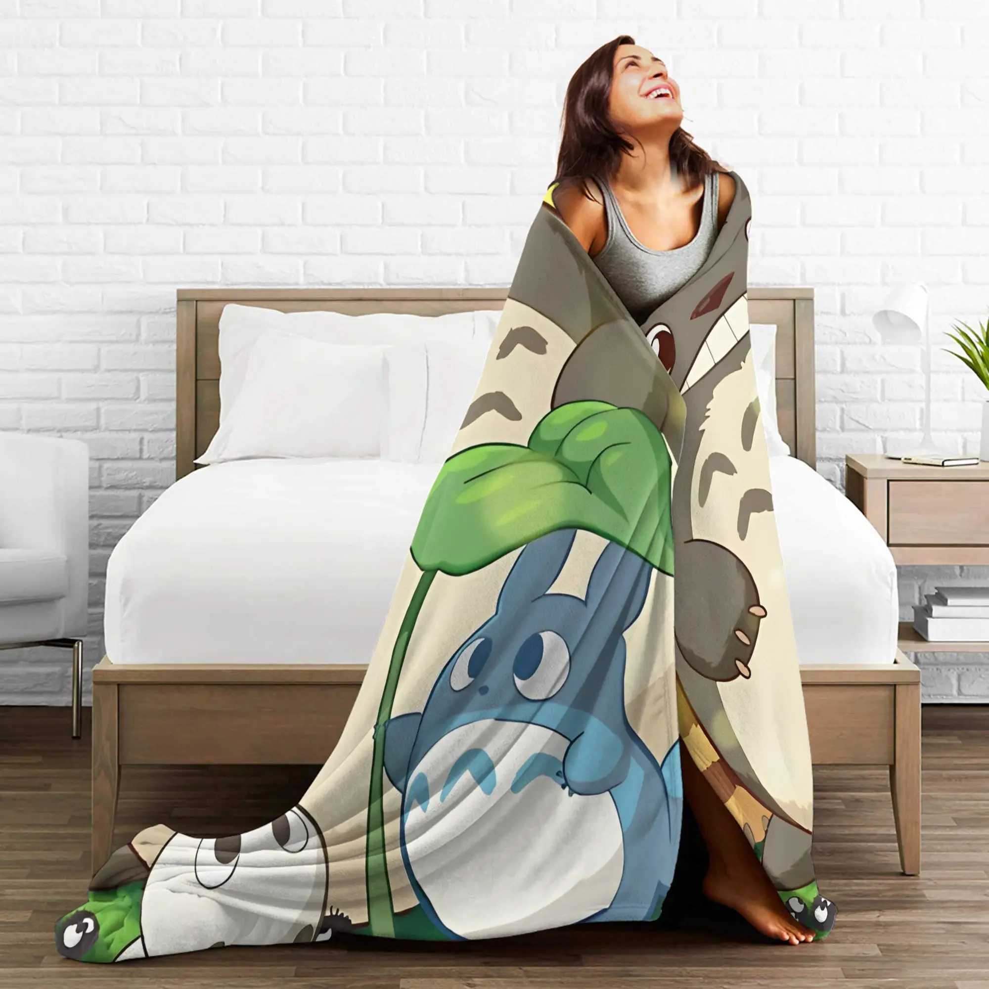 لطيف T-Totoros الفانيلا البطانيات الكرتون أنيمي مضحك رمي البطانيات للمنزل 125*100 سنتيمتر المفرش ، #6