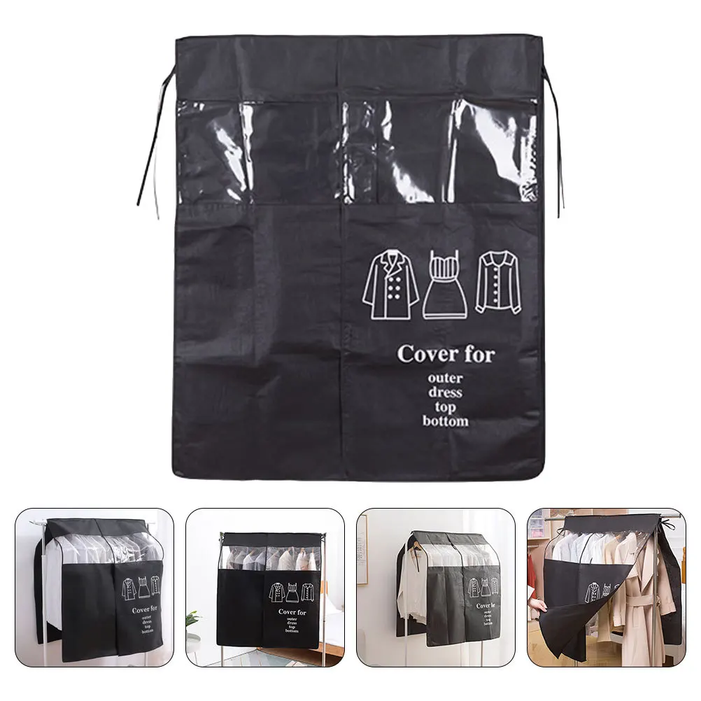 

2Pcs Hanging Clothes Rack Cover Dustproof Floor Garment Protector Wardrobe Clothes Covers Garment Rack Cover Clothing Covers