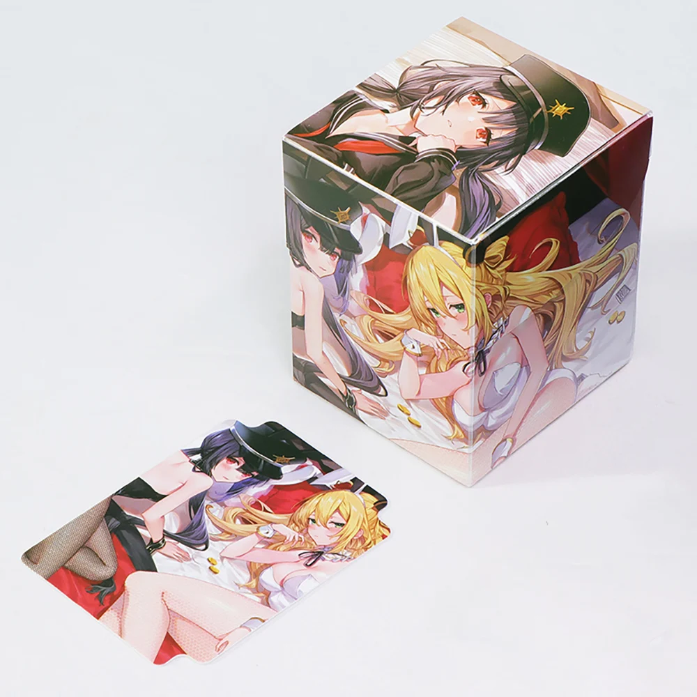 Anime Card Storage Box with Divider Labrynth Plastic Portable Card Case Hold 100+ Cards Trading Card Deck Box for MTG/YGO/PKM