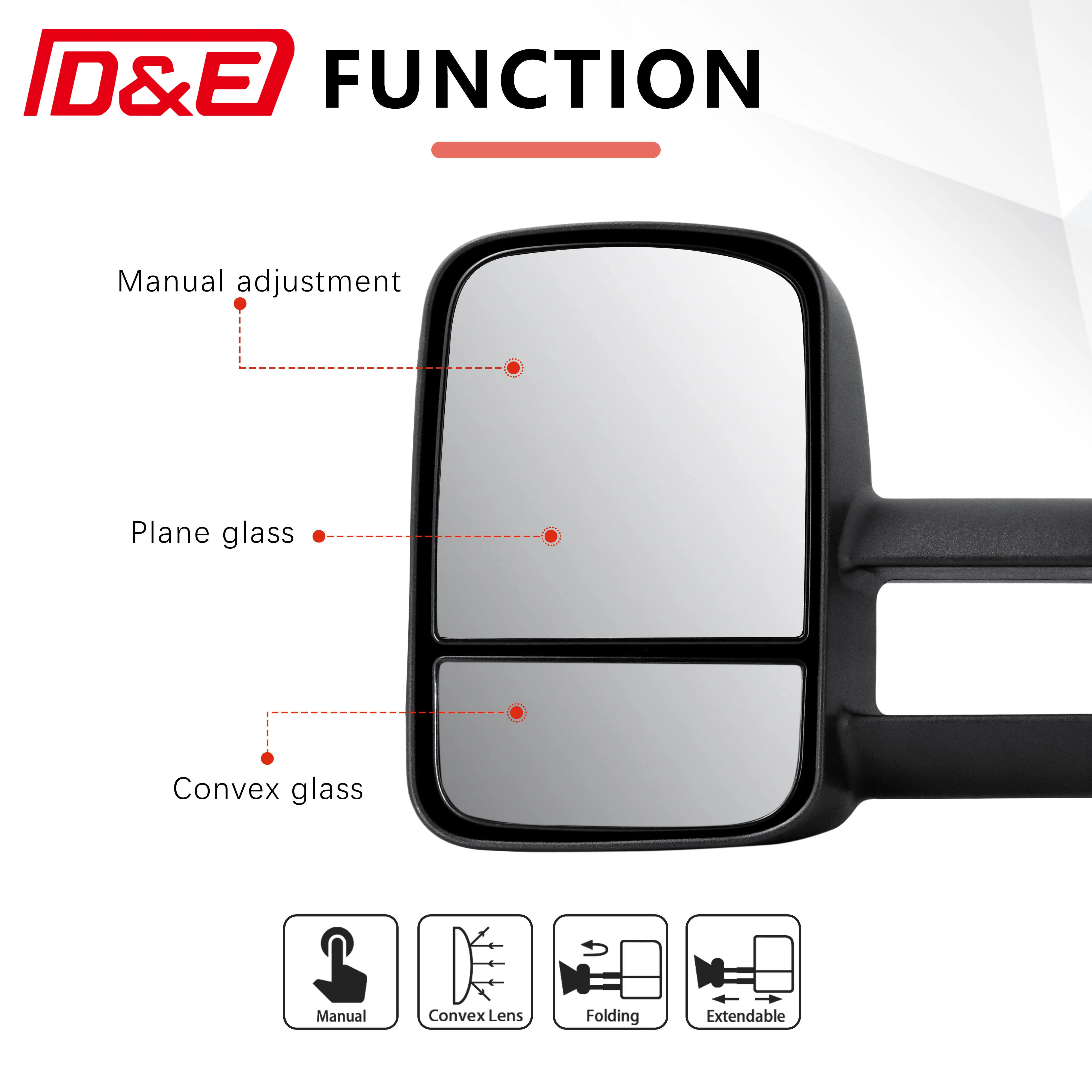 Wholesale Anti Fog Anti Water Rain Car Mirror Manual Black  for 1984-2022 Landcruiser 70-79