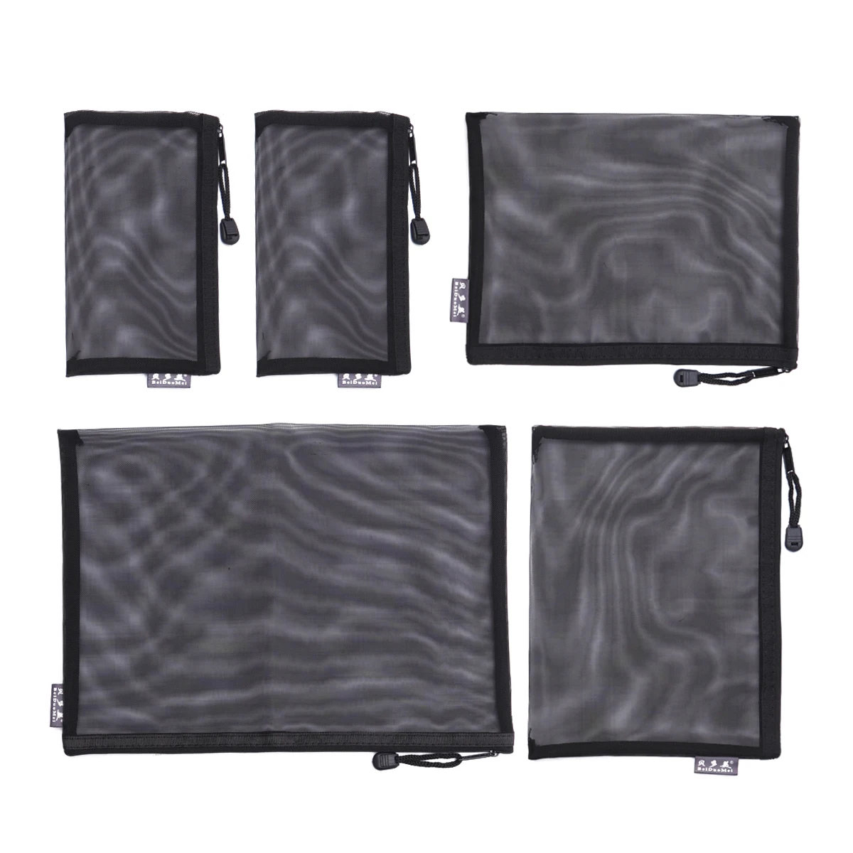 

5pcs A4 A5 A6 Mesh File Bags Portable Document Holder for Office School Supplies Zipper Design Storage Organizer Folder