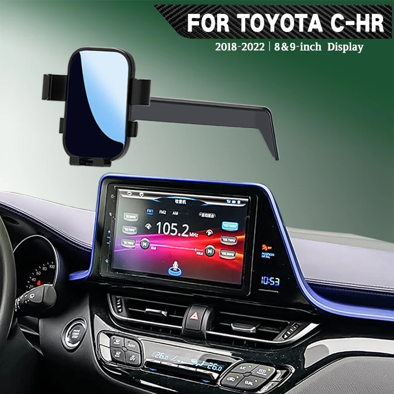 Car phone mount for LHD toyota C-HR chr (ax10/zgx10) 2018–2022; suitable for 8-inch or 9-inch center console displays.