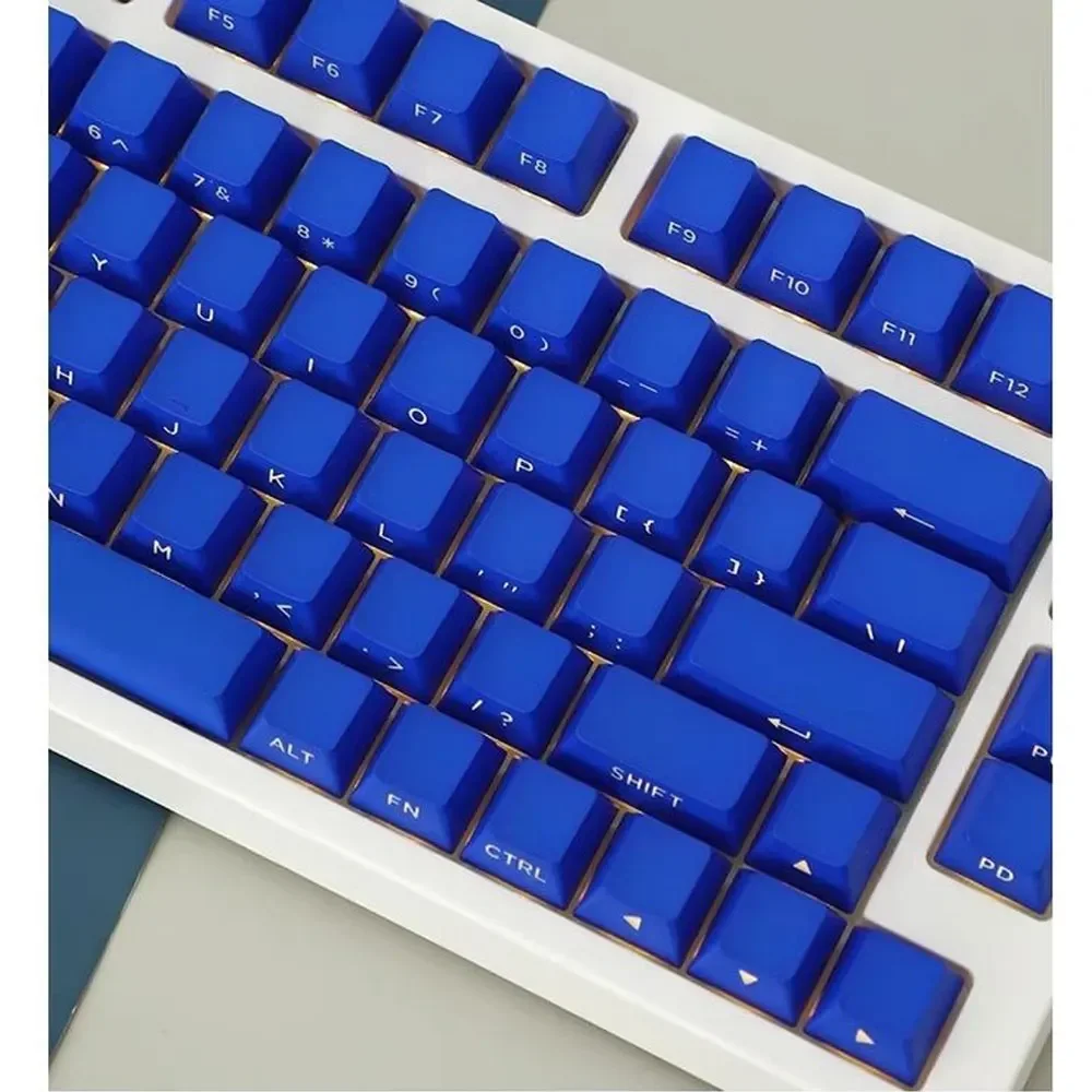 133 Keys Klein Blue Theme Side-Word Keycaps OEM Height PBT Thermal Sublimation For 61 64 68 75 87 104 108 Mechanical Keyboard