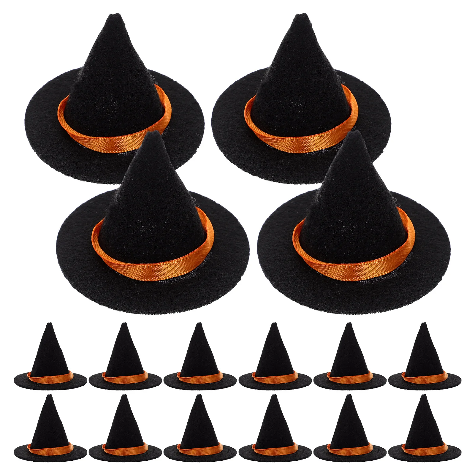 

16Pcs Mini Black Felt Witch Hats for Halloween Wine Bottle Stopper Caps Tiny Witch Hat Toppers Party Decorations DIY Crafts 2.55