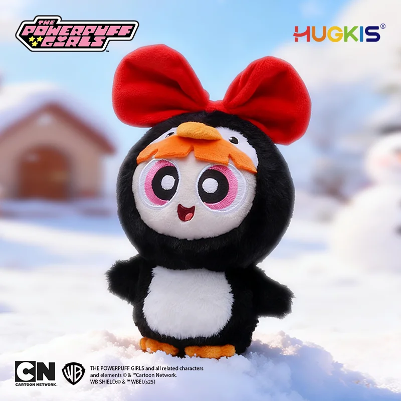 HUGKIS The Powerpuff Girls Cosplay Pingwin Miękki Pluszowy Brelok Uroczy Kreskówkowy Wypchany Wisiorek Ozdoba do Torby Śliczny Prezent Urodzinowy dla Dziewczynki