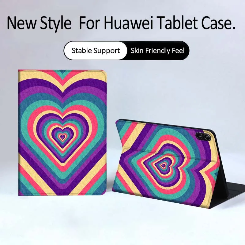 

Color Heart Shaped Pattern For Huawei MatePad Pro Air 12 X Honor Pad 8 V8 9 13 GT GT2 3 12.6 13.3 Inch Tablet Case
