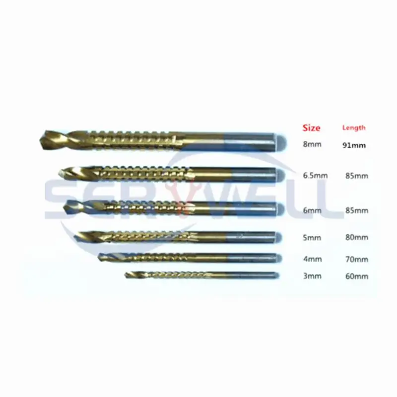 6 Chiếc/3/4/5/6/6.5/8Mm HSS Phủ Titan Thấy Bộ Mũi Khoan Xoắn Cắt Mặt Mộc Của Dụng Cụ WoodworkingReaming Khoan Khắc