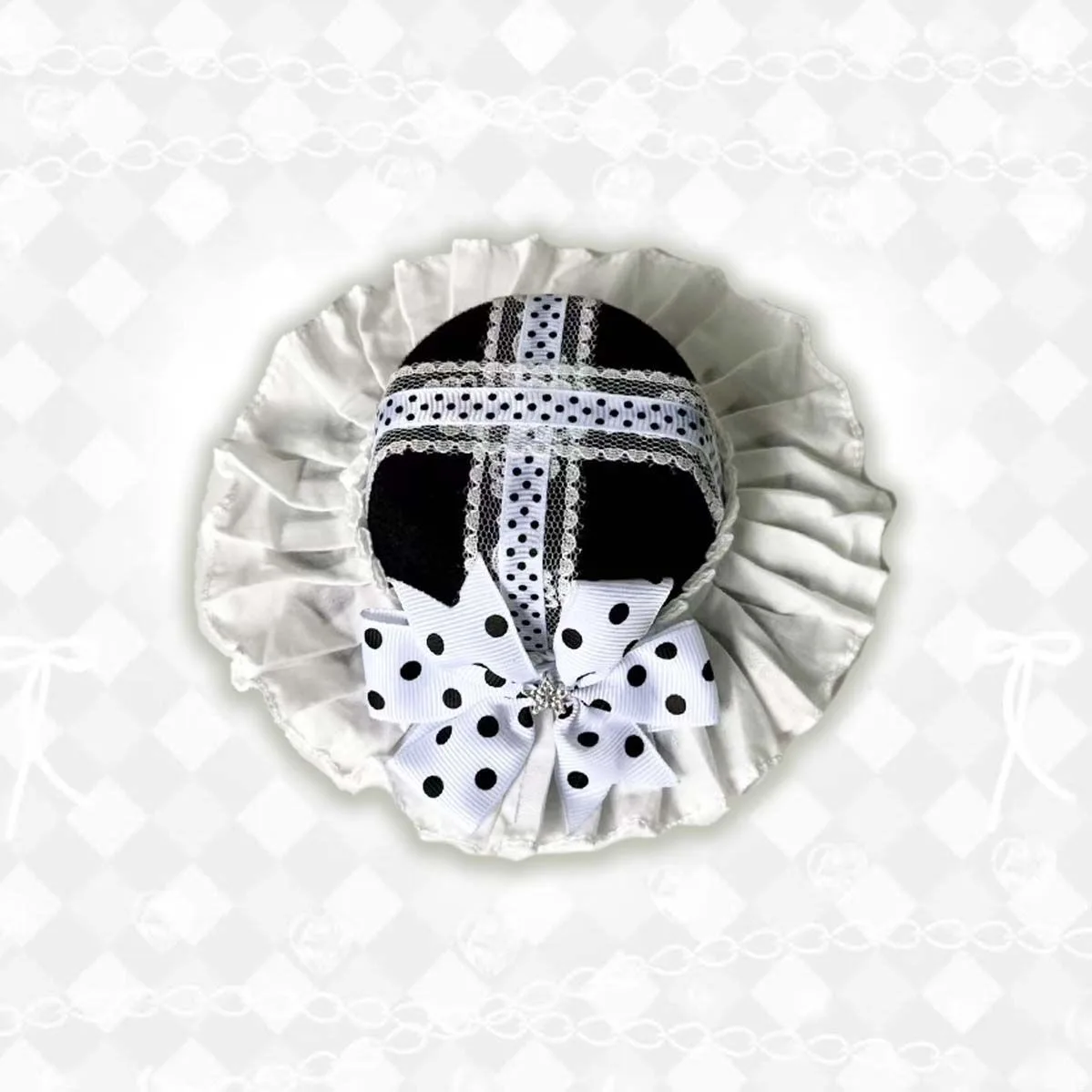 Polka Dot Bowknot Y2K Women's Mini Top Hat Hair Clip Japanese Sweet Anime Cute Hair Ornament Lolita Jk New Style Hair Accessory 5