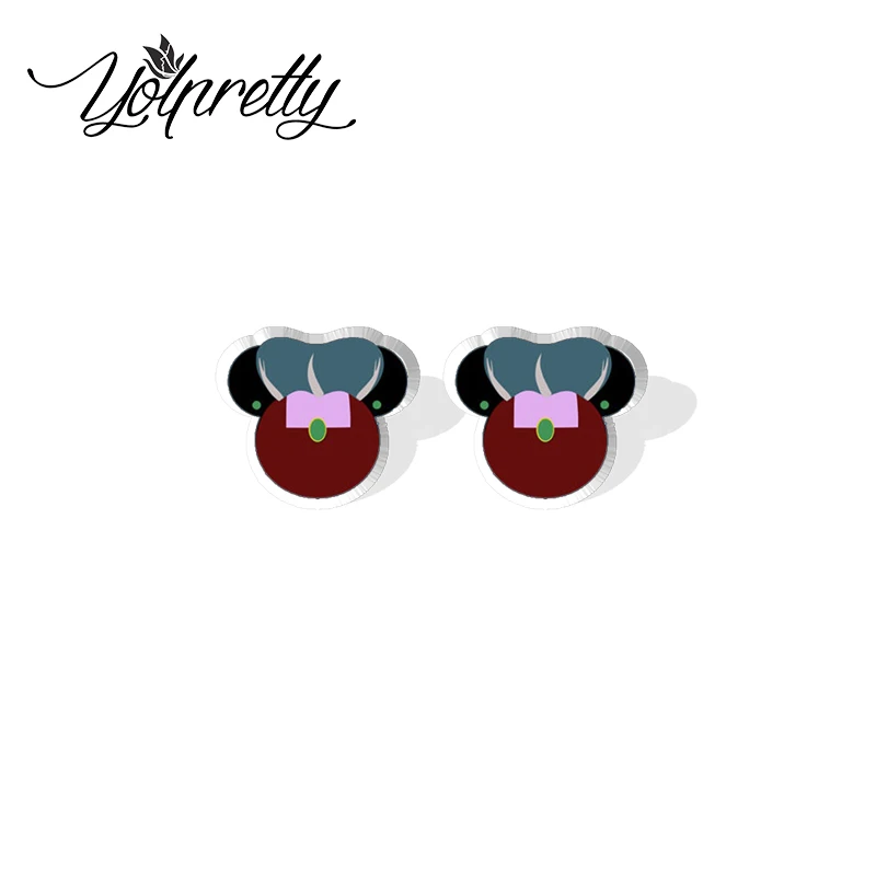 2024 New Arrival Cartoon Villains Characters with Mickey Ears Epoxy Stud Earrings Handcraft Acrylic Resin Earrings