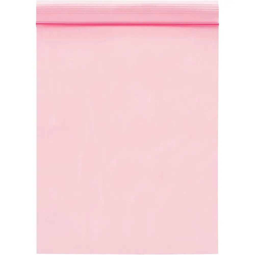 Bolsas de plástico de polietileno resellables con cierre de cremallera, antiestáticas, color rosa, 6 x 9 pulgadas, 2 mil (1000 por caja)