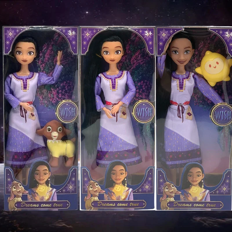 

2024 Disney Wish Princess Asha 13cm Wishing Pet Asha 9 Joint Movable Doll Character Model Toy Decorative Ornaments Birthday Gift