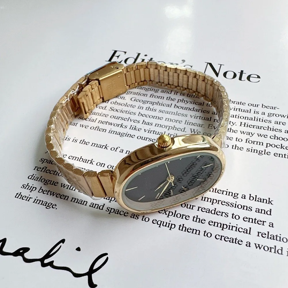 New Oval Dial Quartz Watch Simple Fold-down Clasp Watch Women Watch Student Wristwatch