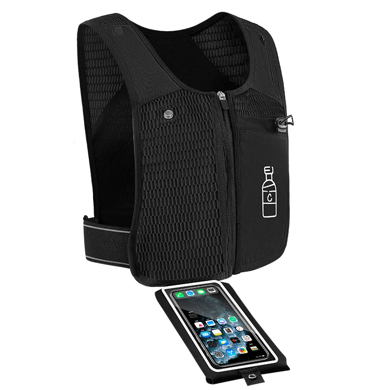 Running Vest Bag Cycling Hiking Trail Wear Reflective Sports Vest Chest Pocket Vest Chest Bags