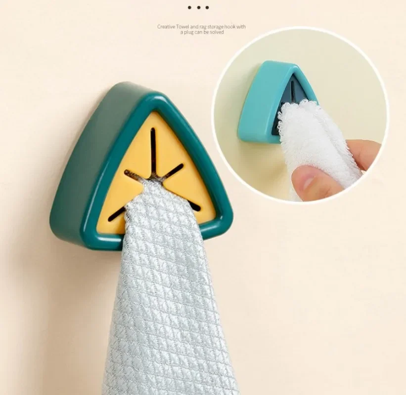 Towel Storage Rack Laundry Cloth Rag Hook Non-perforated Storage Rack Clip Sucker Wall Bathroom Kitchen Accessories