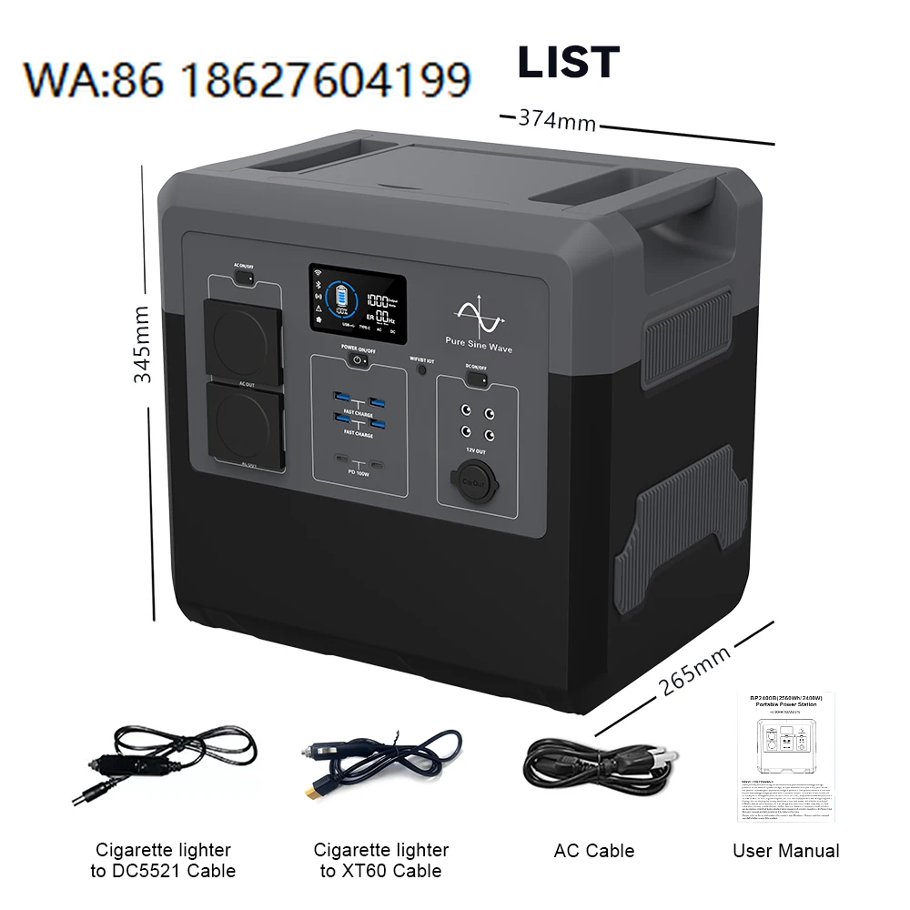Portable Off Grid Inverter Solar Panel System 2400W CE Certified Off Grid 2232Wh Solar Station Balcony Battery System