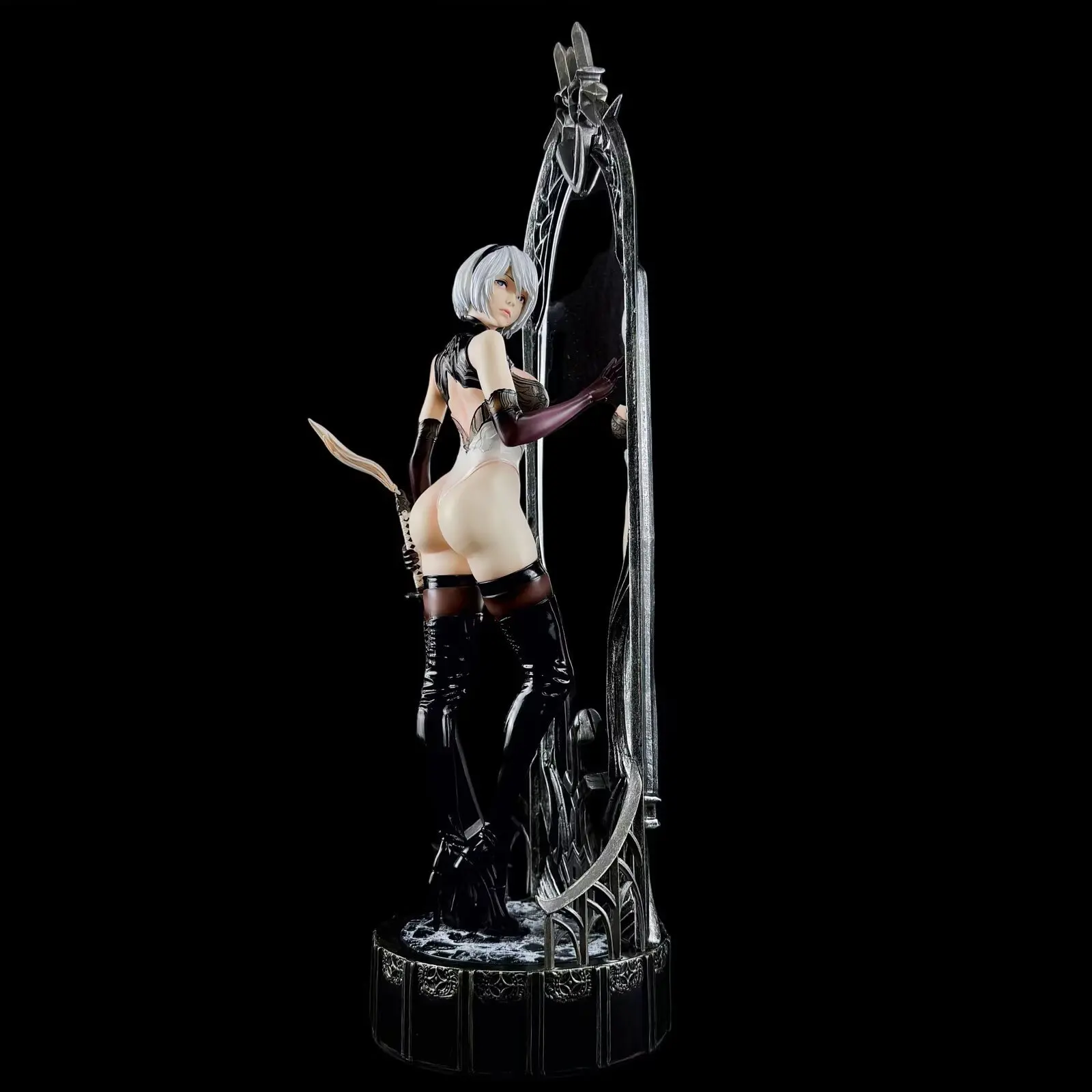

63CM Anime NieR Automata YoRHa No.2 Type B 2B Mirror Ver. PVC Action Figure Game Sexy Girls Statue Model Toys Doll Gifts