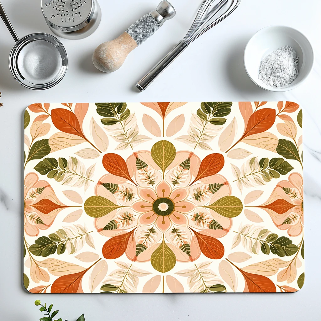 Abstract Portrait Pattern Polyester Absorbent Mat - Stylish Home Decor Mat for Kitchen, Bathroom and Entryway Use
