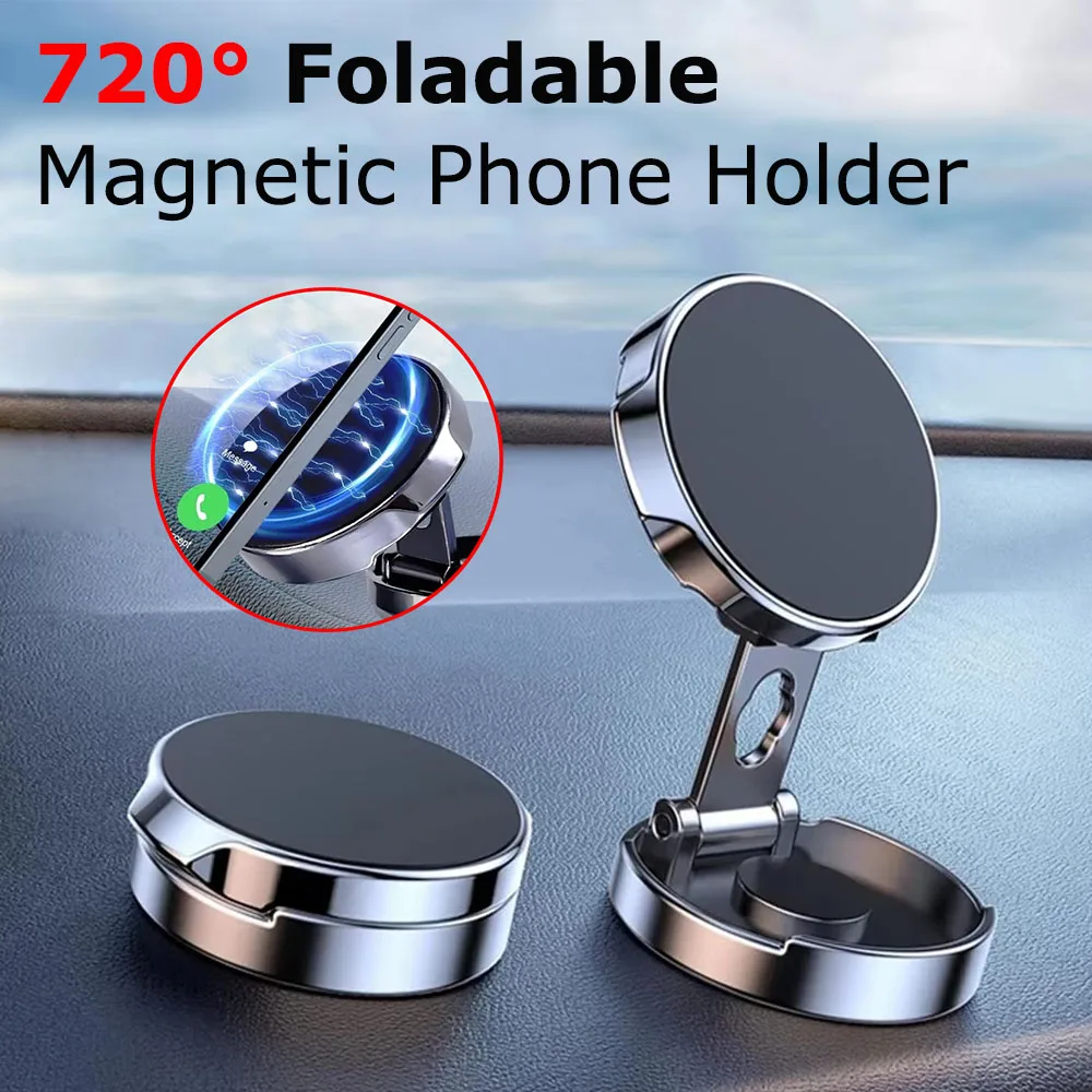 2 Stück Starker Magnetischer Handyhalter 720 Grad Faltbarer Mini-Handyständer Runde Halterung Auto-Halterung Universelle Telefonhalterung
