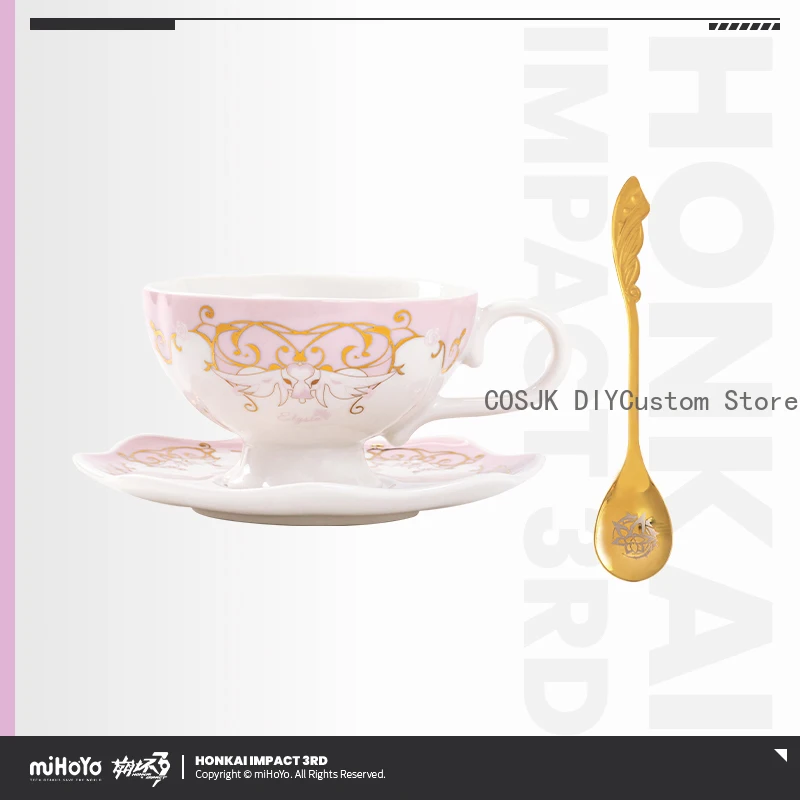

Официальная игра Elysia Teacup Honkai Impact 3, чашка для послеобеденного чая Elysia, набор блюдец, кофейная чашка, аниме-рекп, косплей, подарки на день рождения