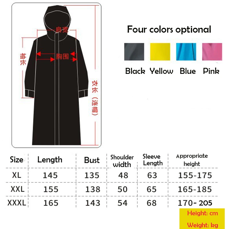 Vendita calda EVA impermeabile donna/uomo cerniera poncho con cappuccio moto abbigliamento antipioggia stile lungo poncho da trekking giacca