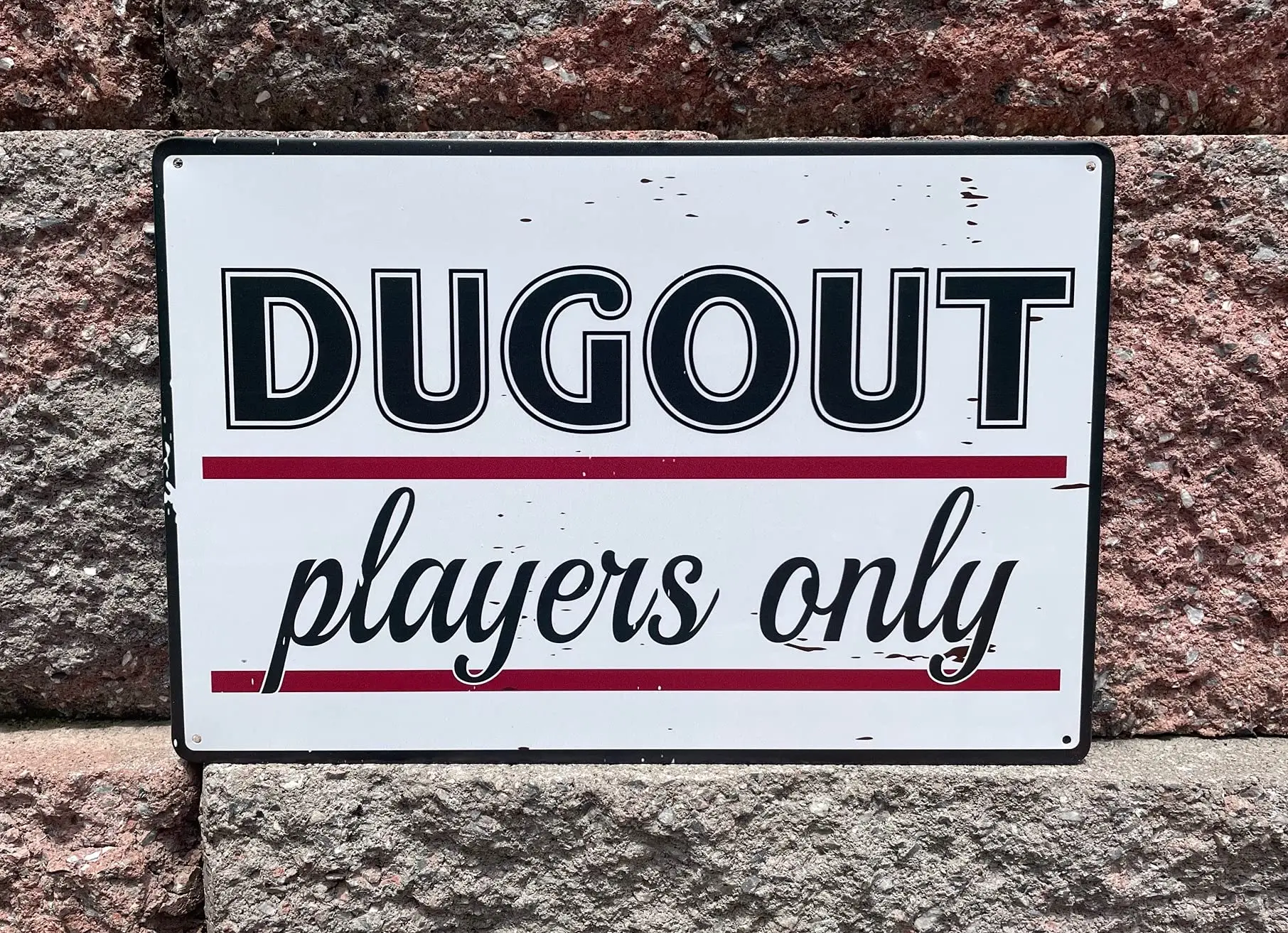 Dugout Players Only ; Tin Sign Baseball Sports Themed Decor Bar Man Cave Locker Room Clubhouse