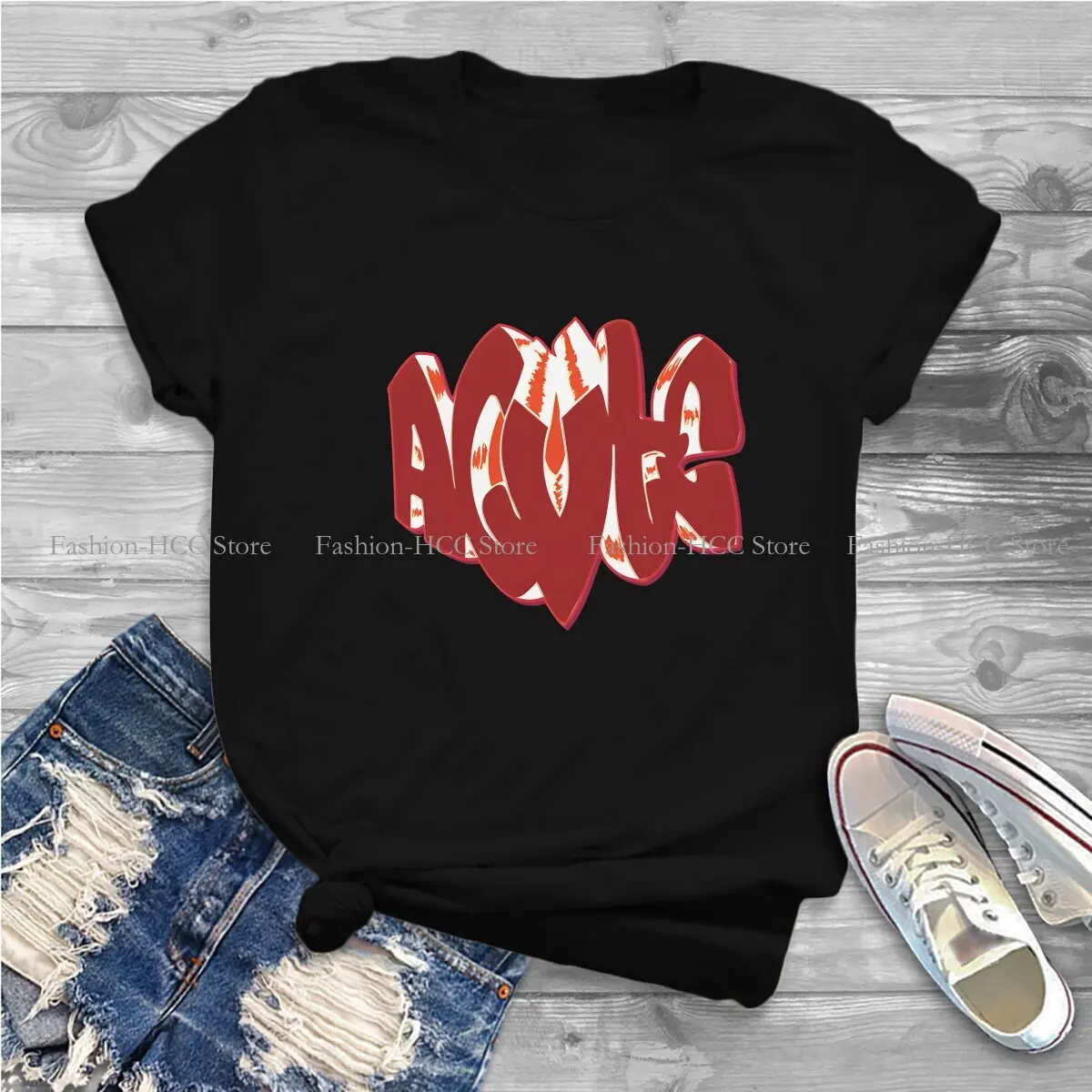 Cool Street Art Graffiti O Neck Polyester TShirt Graffiti Art Basic T Shirt Woman's Clothes