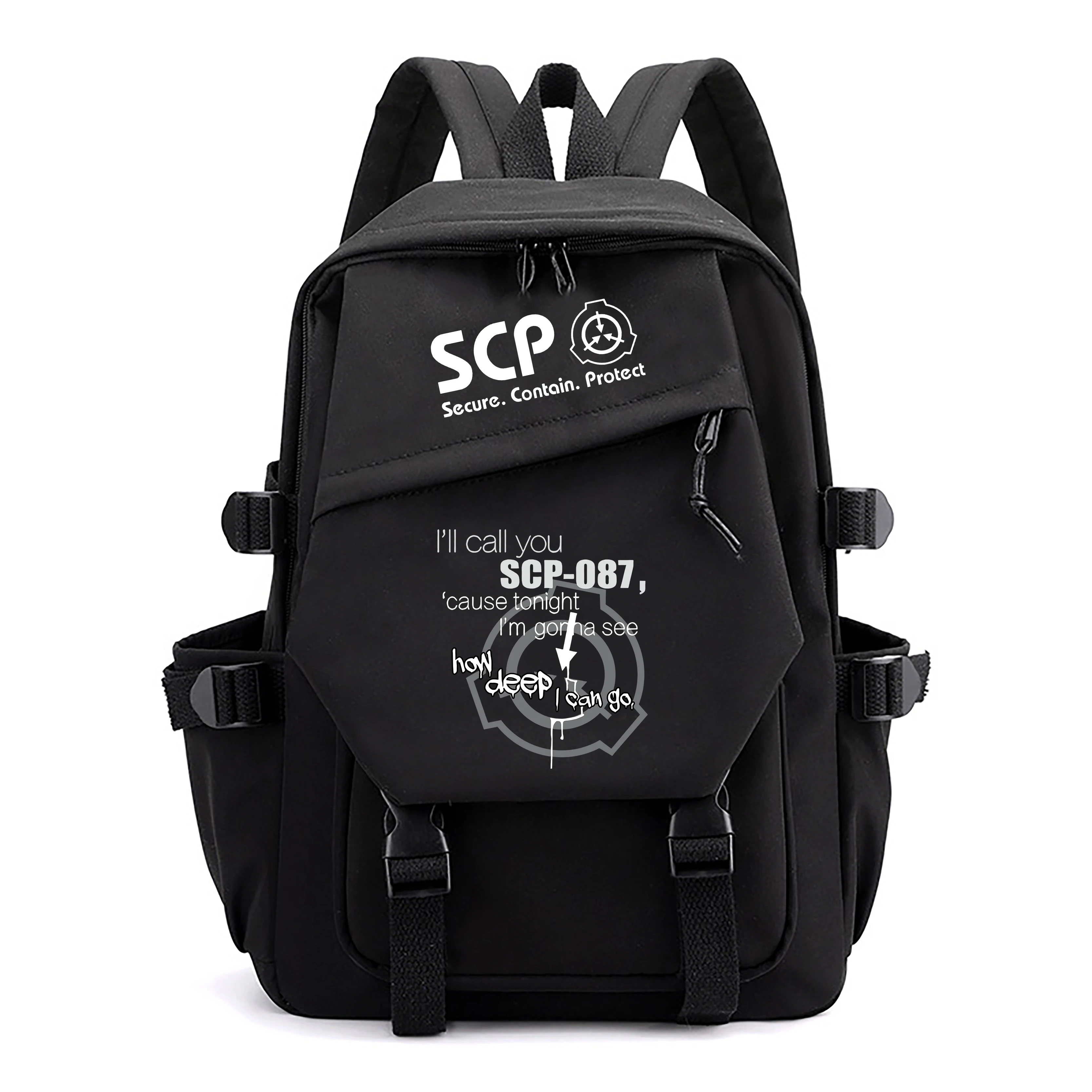 SCP Foundation Cartoon School Bags Nylon Women Travel Backpack Anime SCP Bookbag Kawaii Laptop Bagpack Girls Shoulder Bags