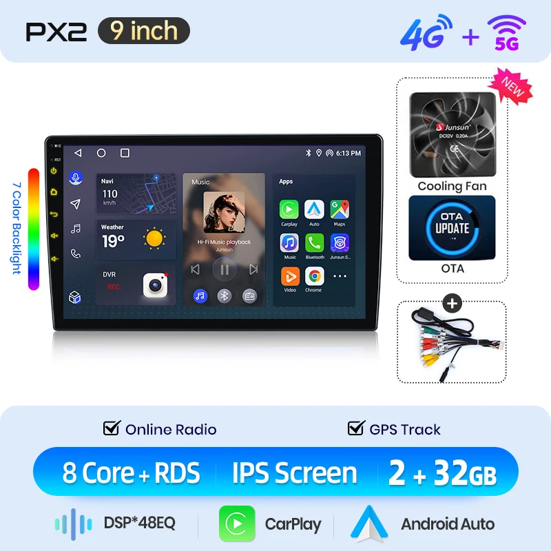AWESAFE Draadloze CarPlay Android Auto Radio voor Audi A3 8P 2003 2004 2005-2013 Auto Intelligent Systemen RDS GPS FM BT DSP SWC