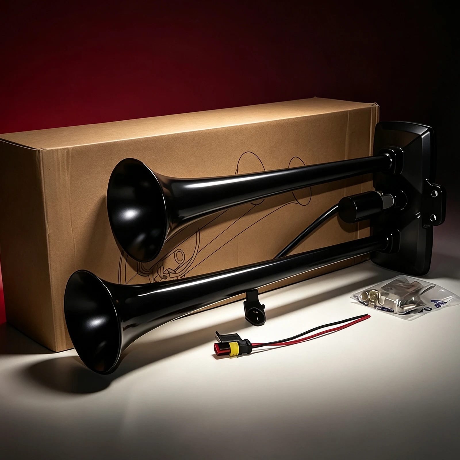 Automotive modification parts double pipe whistle horn