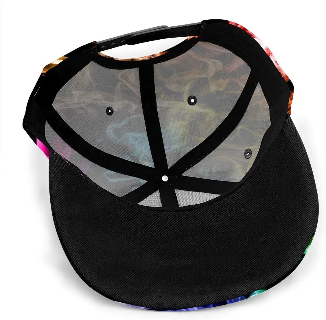 Baseball Cap Men Women - Colored Smoke Adjustable 3D Printed Snapback Flat Bill Hip Hop Hat