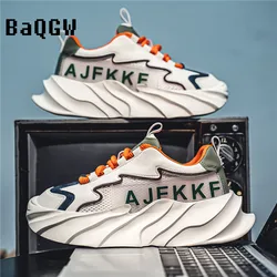 Chunky Sneaker Men Designer Running Shoes Fashion Casual Letter Patchwork Mesh Breathable Height Increased Flat Platform Shoes