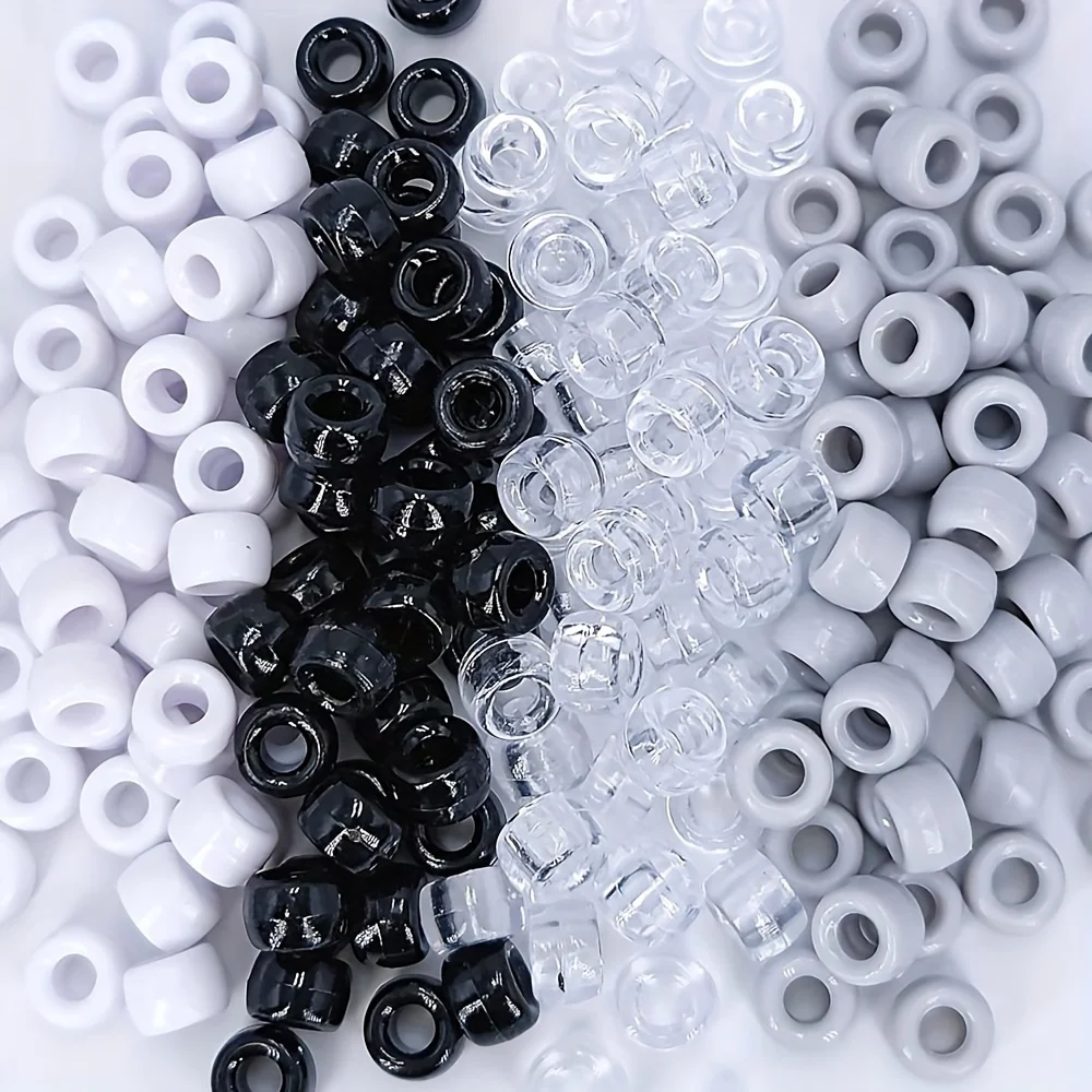 30g Vibrant Plastic Mixed Barrel Pony Beads for DIY