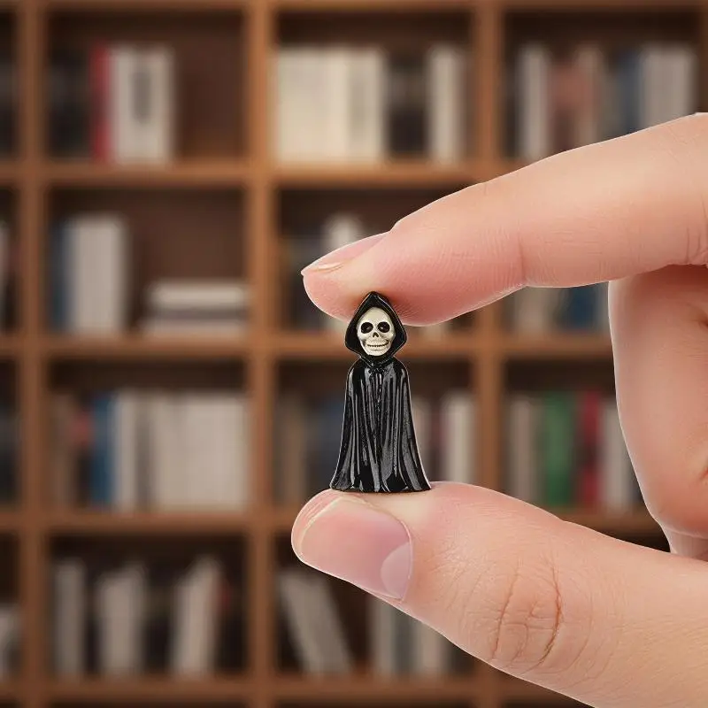 Halloween Mini Resin Figurine Spooky Skull Coffin House Chair Decor Small Size for Trick Or Treat Event Decoration
