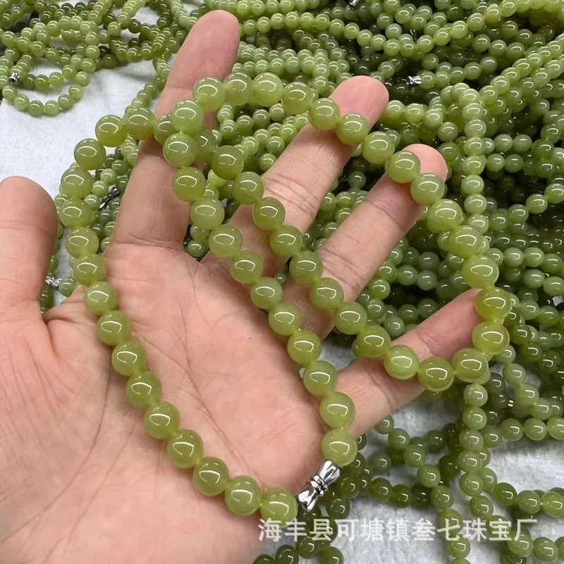 Hetai From Qinghai, Yellow Tone, 8Mm Necklace Material, Fine Texture And Warm Jade Quality