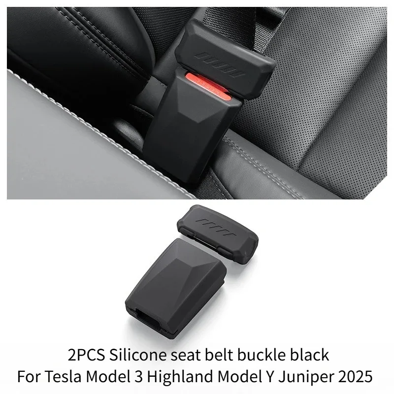 For Tesla Model 3 Highland Model Y/YL Juniper 2025 Silicone Seat Belt Buckle Car All Inclusive Seat Belt Buckle Protective Cover