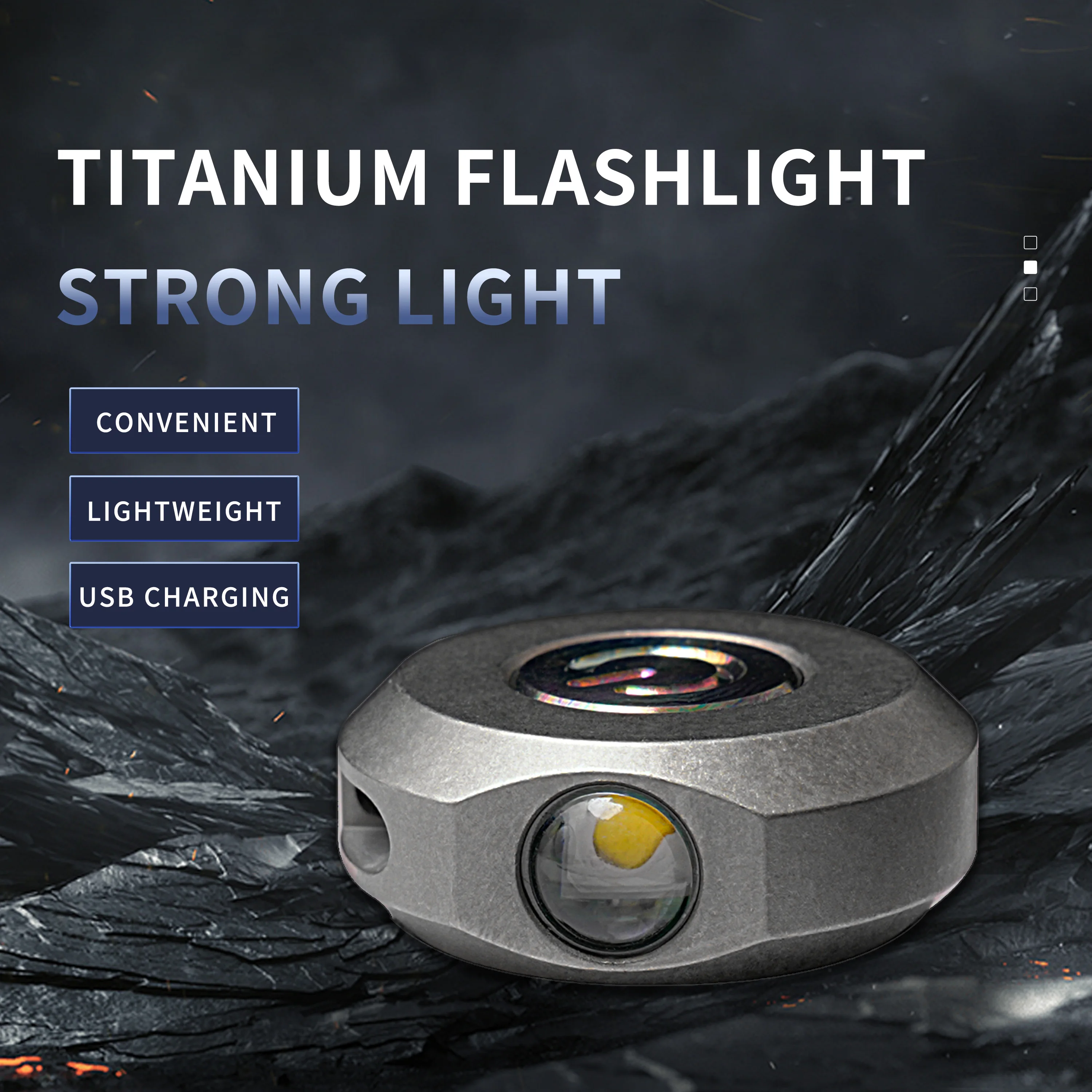 Mini LED Titanium Alloy Flashlight With Magnet Type-C Charging Night Fishing Outdoor Camping Light  Electric Torch Key Chain