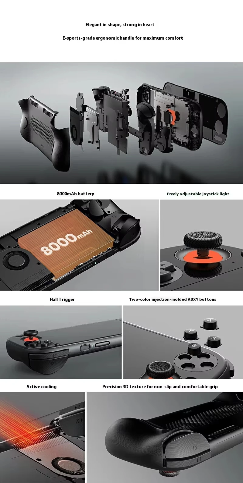 Ayn odin 3 console de jogos 6 ''1080p 120hz 8000mah tela amoled