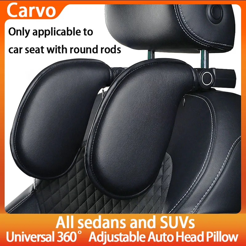 Child Car Headrest with Memory Foam - Ergonomic 360° Adjustable Side Pads & One-Click Sleep Support for Car Travel BMW Benz Car