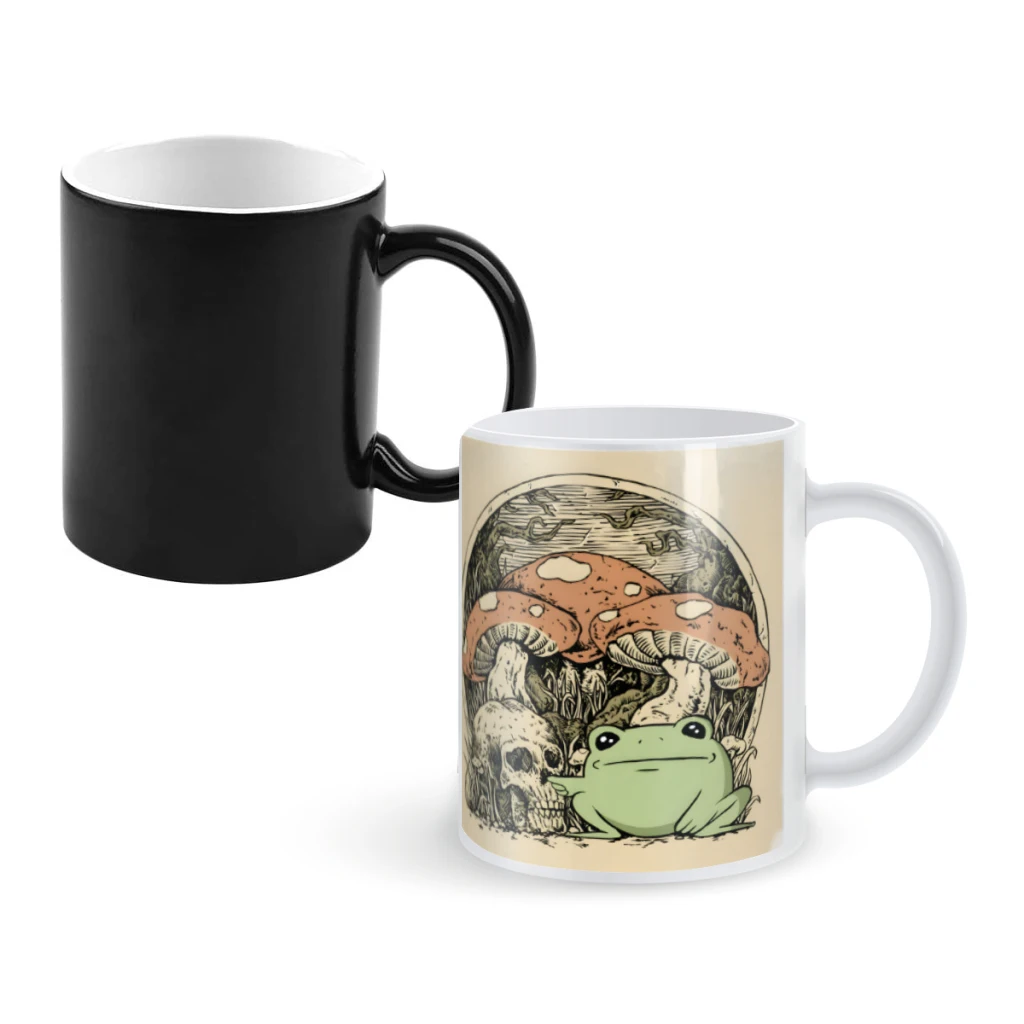 

A frog and a skullCoffee Mugs And Mug Creative Color Change Tea Cup Ceramic Milk Cups Novelty Gifts